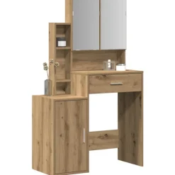 vidaXL Sminkbord>Sminkbord med låda artisan ek 80 x 35 x 132 cm Konstruerat trä