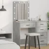 vidaXL Sminkbord>Sminkbord med låda Betonggrå 50 x 41 x 135 cm Konstruerat trä