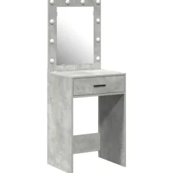 vidaXL Sminkbord>Sminkbord med låda Betonggrå 50 x 41 x 135 cm Konstruerat trä