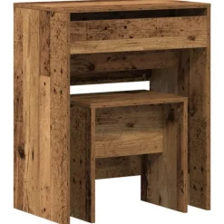 vidaXL Sminkbord>Sminkbord med låda Gammalt trä 60 x 40 x 75 cm Konstruerat trä