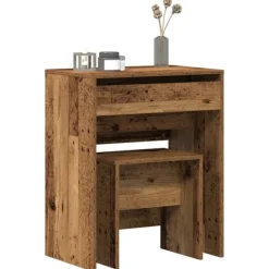 vidaXL Sminkbord>Sminkbord med låda Gammalt trä 60 x 40 x 75 cm Konstruerat trä