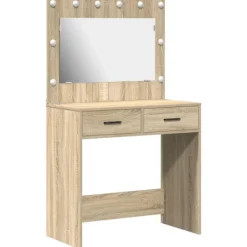 vidaXL Sminkbord>Sminkbord med låda Sonoma ek 78.5 x 41 x 135 cm Konstruerat trä