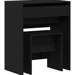 vidaXL Sminkbord>Sminkbord med låda Svart ek 60 x 40 x 75 cm Konstruerat trä