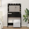 vidaXL Sminkbord>Sminkbord med låda Svart ek 78.5 x 41 x 135 cm Konstruerat trä