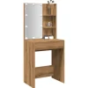 vidaXL Sminkbord>Sminkbord med LED artisan ek 60x40x140 cm