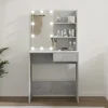 vidaXL Sminkbord>Sminkbord med LED betonggrå 74,5x40x141 cm