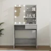 vidaXL Sminkbord>Sminkbord med LED grå sonoma 74,5x40x141 cm