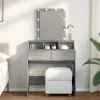 vidaXL Sminkbord>Sminkbord med LED grå sonoma 80x41x144,5 cm