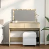 vidaXL Sminkbord>Sminkbord med LED sonoma-ek 100x40x120 cm