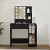 vidaXL Sminkbord>Sminkbord med LED svart 86,5x35x136 cm