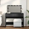 vidaXL Sminkbord>Sminkbord med LED svart 100x40x120 cm