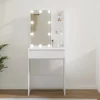 vidaXL Sminkbord>Sminkbord med LED vit 60x40x140 cm