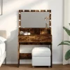 vidaXL Sminkbord>Sminkbord med LEDs rökfärgad ek 80x41x134,5 cm