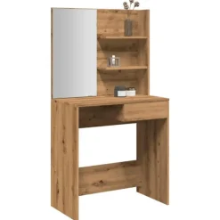 vidaXL Sminkbord>Sminkbord med spegel artisan ek 74,5x40x141 cm