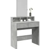 vidaXL Sminkbord>Sminkbord med spegel betonggrå 80x41x144,5 cm