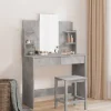 vidaXL Sminkbord>Sminkbord med spegel betonggrå 96x39x142 cm