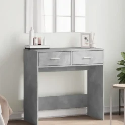 vidaXL Sminkbord>Sminkbord med spegel betonggrå 80x39x80 cm