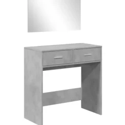 vidaXL Sminkbord>Sminkbord med spegel betonggrå 80x39x80 cm