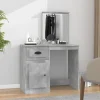 vidaXL Sminkbord>Sminkbord med spegel betonggrå 90x50x132,5 cm konstruerat trä