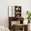 vidaXL Sminkbord>Sminkbord med spegel brun ek 74,5x40x141 cm