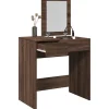 vidaXL Sminkbord>Sminkbord med spegel brun ek 73x46,5x120 cm