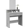 vidaXL Sminkbord>Sminkbord med spegel grå sonoma 80x41x144,5 cm