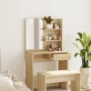 vidaXL Sminkbord>Sminkbord med spegel sonoma-ek 74,5x40x141 cm