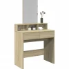 vidaXL Sminkbord>Sminkbord med spegel sonoma-ek 80x41x144,5 cm