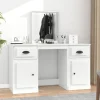 vidaXL Sminkbord>Sminkbord med spegel vit 130x50x132,5 cm