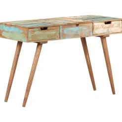 vidaXL Sminkbord>Sminkbord med spegel 112x45x76 cm massivt återvunnet trä