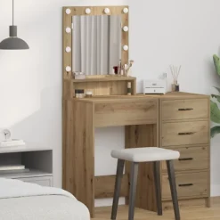 vidaXL Sminkbord>Smyckebord Artisan Ek 50 x 41 x 135 cm Konstruerat trä