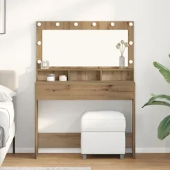 vidaXL Sminkbord>Smyckebord Artisan Ek 100 x 41 x 135 cm Konstruerat trä