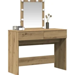 vidaXL Sminkbord>Smyckebord Artisan Ek 100 x 40 x 130 cm Konstruerat trä