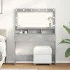 vidaXL Sminkbord>Smyckebord Betonggrå 100 x 41 x 135 cm Konstruerat trä