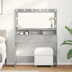 vidaXL Sminkbord>Smyckebord Betonggrå 100 x 41 x 135 cm Konstruerat trä