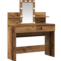 vidaXL Sminkbord>Smyckebord Gammalt trä 100 x 40 x 130 cm Konstruerat trä