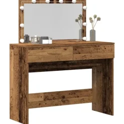 vidaXL Sminkbord>Smyckebord Gammalt trä 100 x 40 x 120 cm Konstruerat trä