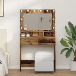 vidaXL Sminkbord>Smyckebord Gammalt trä 79 x 41 x 135 cm Konstruerat trä