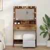 vidaXL Sminkbord>Smyckebord Gammalt trä 75,5 x 41 x 135 cm Konstruerat trä