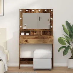 vidaXL Sminkbord>Smyckebord Gammalt trä 75,5 x 41 x 135 cm Konstruerat trä