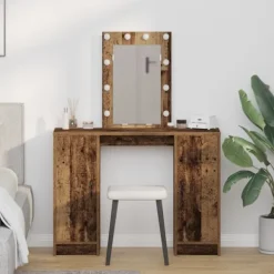 vidaXL Sminkbord>Smyckebord med lagring Brun 102 x 33 x 135 cm Konstruerat trä