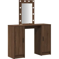 vidaXL Sminkbord>Smyckebord med lagring Brun 102 x 33 x 135 cm Konstruerat trä