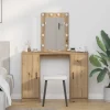 vidaXL Sminkbord>Smyckebord med lagring Brun 102 x 33 x 135 cm Konstruerat trä