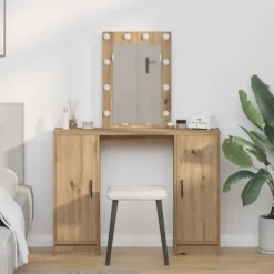 vidaXL Sminkbord>Smyckebord med lagring Brun 102 x 33 x 135 cm Konstruerat trä