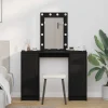 vidaXL Sminkbord>Smyckebord med lagring Svart 102 x 33 x 135 cm Konstruerat trä