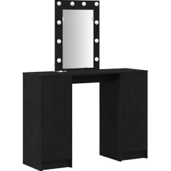 vidaXL Sminkbord>Smyckebord med lagring Svart 102 x 33 x 135 cm Konstruerat trä