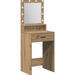 vidaXL Sminkbord>Smyckebord med låda Artisan Ek 50 x 41 x 135 cm Konstruerat trä