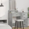 vidaXL Sminkbord>Smyckebord med låda Betonggrå 50 x 41 x 140 cm Konstruerat trä