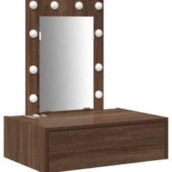 vidaXL Sminkbord>Smyckebord med låda Brun 60 x 40 x 70 cm Konstruerat trä