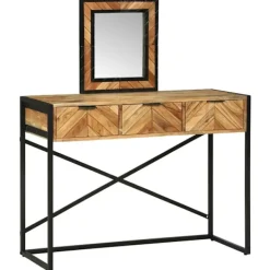 vidaXL Sminkbord>Smyckebord med låda Brun 100 x 40 x 120 cm Massivt Akaciaträ